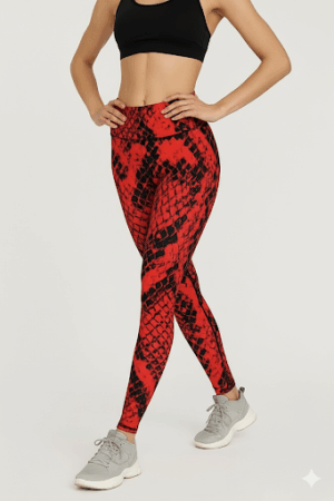 LEGGINS RED SNAKE CURVE